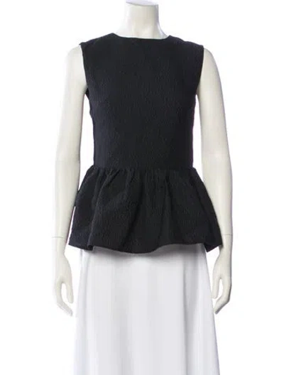Pre-owned Rachel Gilbert Crew Neck Sleeveless Top In Black