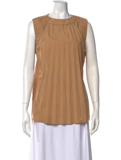 Pre-owned Rachel Gilbert Crew Neck Sleeveless Top In Neutrals