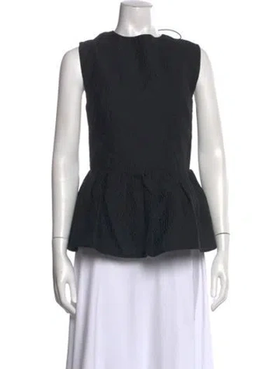 Pre-owned Rachel Gilbert Crew Neck Sleeveless Top W/ Tags In Black