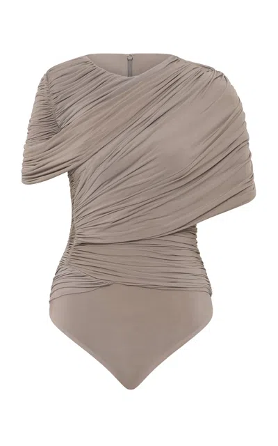 Rachel Gilbert Cyan Bodysuit In Taupe