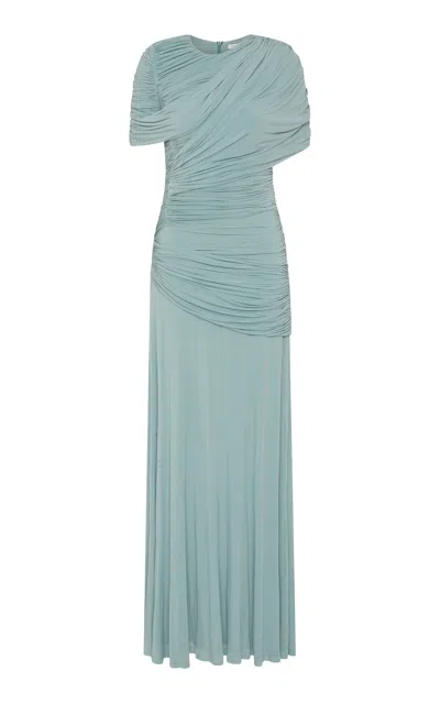 Rachel Gilbert Cyan Gown In Light Blue