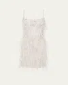 Rachel Gilbert Cynthia Sequined Mini Feathered Dress In Ivory