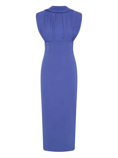 Rachel Gilbert Dion Pleated Dress In Blue