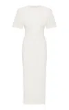 Rachel Gilbert Dover Short-sleeve Stretch-crepe Midi Dress In Ivory