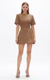 Rachel Gilbert Dover Structured Mini Dress In Brown