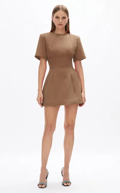 Rachel Gilbert Dover Structured Mini Dress In Brown