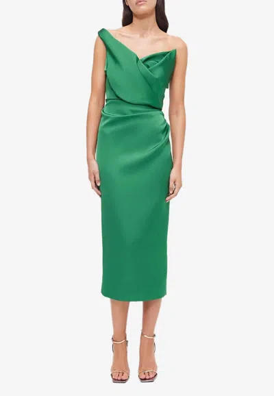 Rachel Gilbert Einschultriges Edan Midikleid In Green