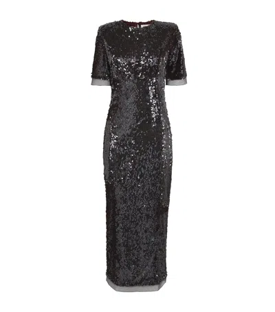 Rachel Gilbert Embellished Kaia Maxi Dress In Black