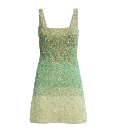 Rachel Gilbert Embellished Kaito Mini Dress In Green
