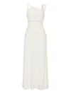 Rachel Gilbert Fitz Asymmetric Draped Midi Dress In White