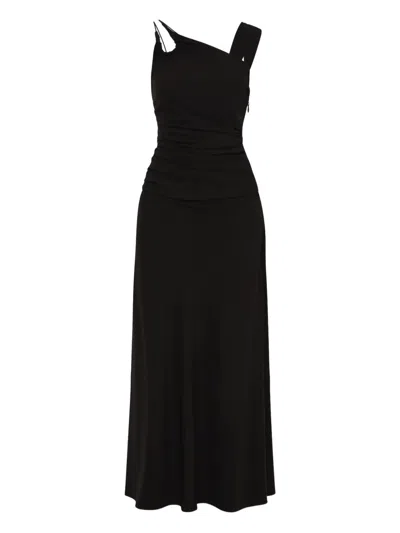 Rachel Gilbert Fitz Cut-out Gathered Maxi Dress In Black