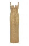 Rachel Gilbert Florentine Crystal-embellished Tulle Gown In Gold