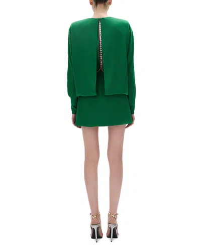 Rachel Gilbert Florida Bloused Waist Mini Dress In Green