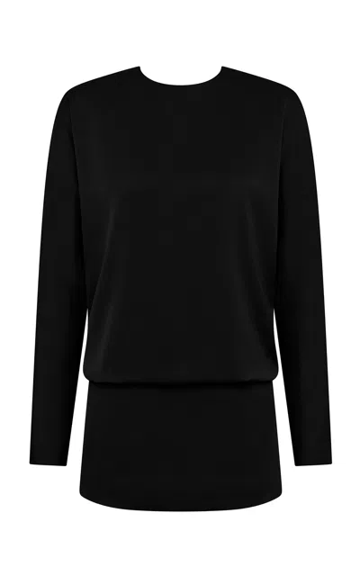 Rachel Gilbert Florida Crystal-back Mini Dress In Black