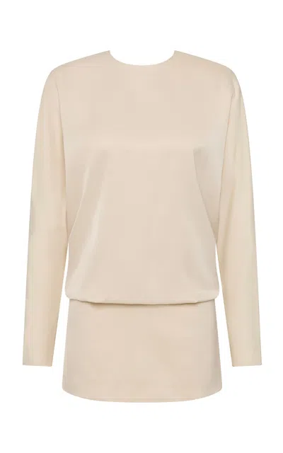 Rachel Gilbert Florida Crystal-back Mini Dress In Neutral