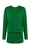 Rachel Gilbert Florida Crystal-back Mini Dress In Green