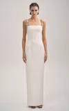 Rachel Gilbert Franca Floral-crystal Strap Gown In White