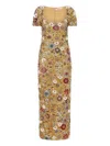 Rachel Gilbert Francesca Embellished Floral Maxi Dress In Gold