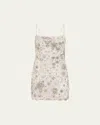 Rachel Gilbert Francesca Floral Embroidered Tulle Mini Dress In White