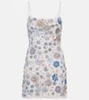 Rachel Gilbert Francesca Floral-embellished Mini Dress In White