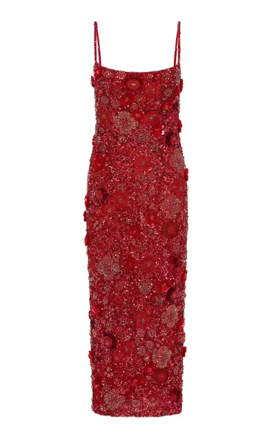 Rachel Gilbert Francesca Embellished Tulle Maxi Dress