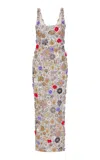Rachel Gilbert Francesca Floral Embroidered Tulle Gown In Multi