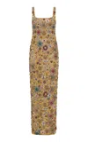 Rachel Gilbert Francesca Strapless Star Tulle Gown In Gold