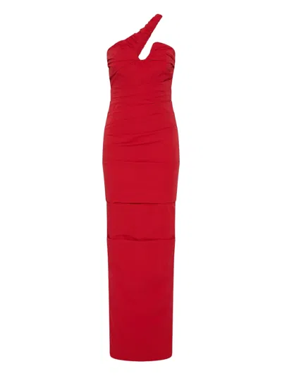 Rachel Gilbert Freda One-shoulder Gown In Red
