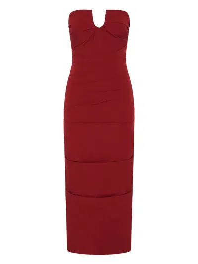Rachel Gilbert Freda Ruched Dress In Red