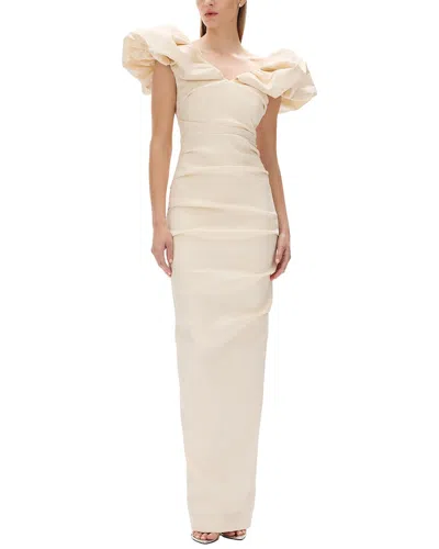 Rachel Gilbert Frey Fitted Gown In Coconut