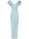 Rachel Gilbert Frey Maxi Dress In Blue