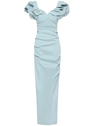 Rachel Gilbert Frey Maxi Dress In Blue