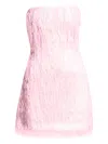 Rachel Gilbert Fringe Strapless Mini Dress In Pink