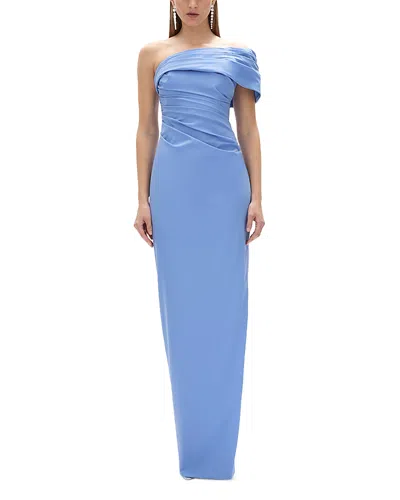 Rachel Gilbert Gale Off-the-shoulder Gown In Blue
