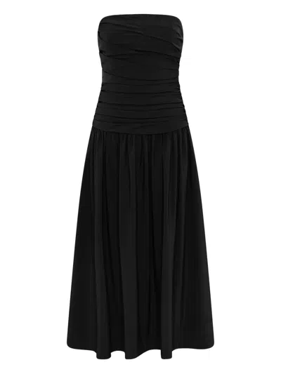 Rachel Gilbert Gale Strapless Gathered Dress In Black