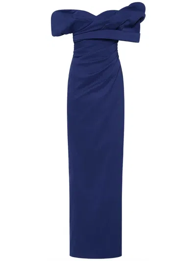 Rachel Gilbert Gia Ruched-detailing Dress In Blue