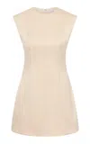 Rachel Gilbert Hallie Cap-sleeve Structured Mini Dress In Neutral