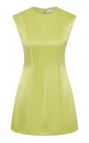 Rachel Gilbert Hallie Cap-sleeve Structured Mini Dress In Green