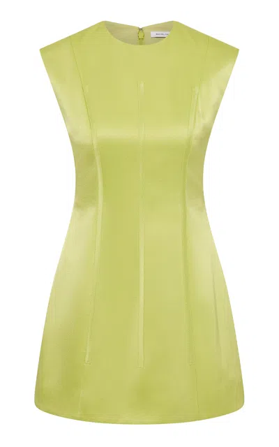 Rachel Gilbert Hallie Cap-sleeve Structured Mini Dress In Green