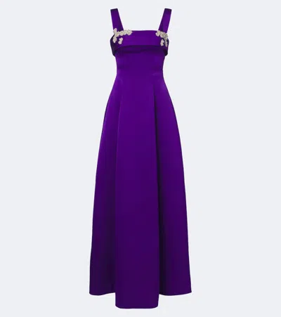 Rachel Gilbert Hallie Crystal-embellished Gown In Purple