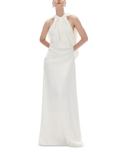 Rachel Gilbert Hallie Draped Cape Gown In White