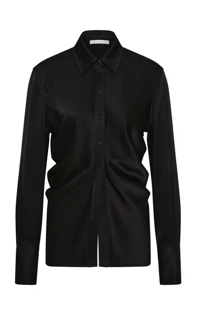 Rachel Gilbert Hallie Satin Shirt In Black