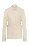 Rachel Gilbert Hallie Satin Shirt In Neutral
