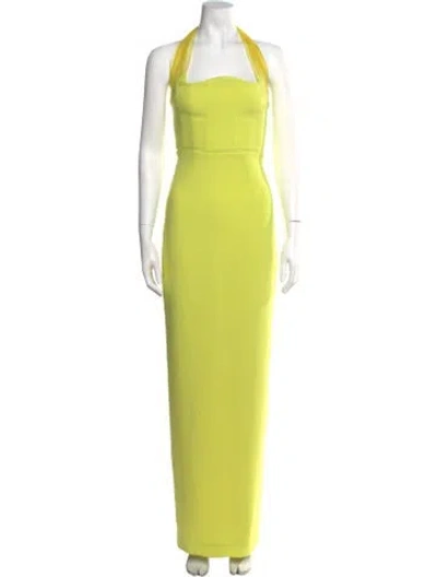 Pre-owned Rachel Gilbert Halterneck Long Dress W/ Tags In Multi