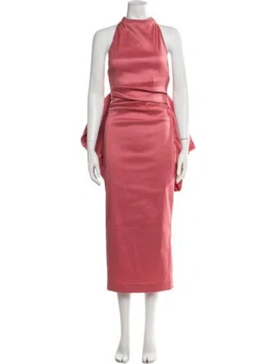Pre-owned Rachel Gilbert Halterneck Midi Length Dress W/ Tags In Pink