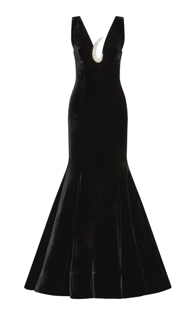 Rachel Gilbert Hattie Embellished Silk-blend Gown
