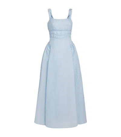 Rachel Gilbert Jacquard Sophie Maxi Dress In Blue