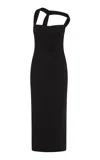 Rachel Gilbert Jacqui Asymmetric Straps Midi Gown In Black