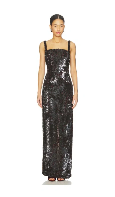 Rachel Gilbert Kaia Gown In Black
