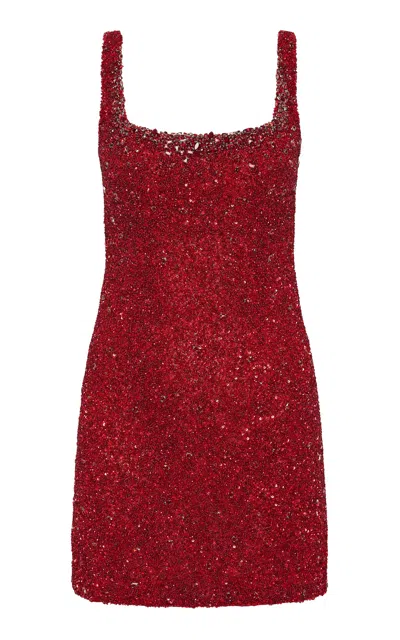 Rachel Gilbert Kaity Embellished Mini Dress In Red